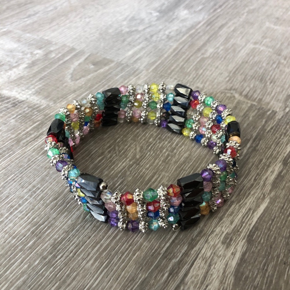 Magnetic Multicolored Bead Bracelet / Necklace
